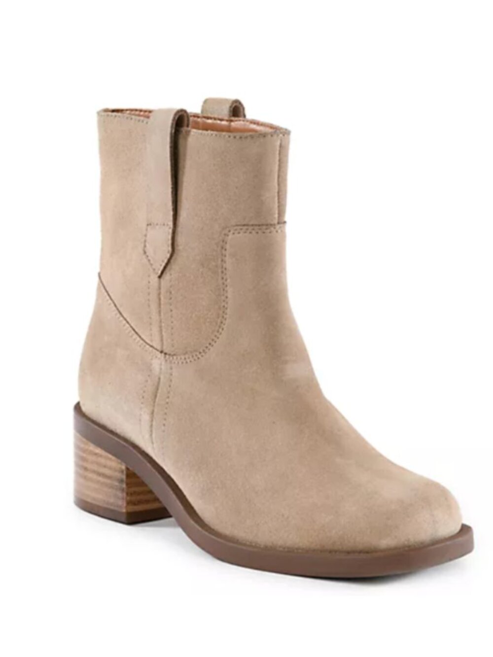 Seychelles Curl Up Suede Ankle Boots in Beige